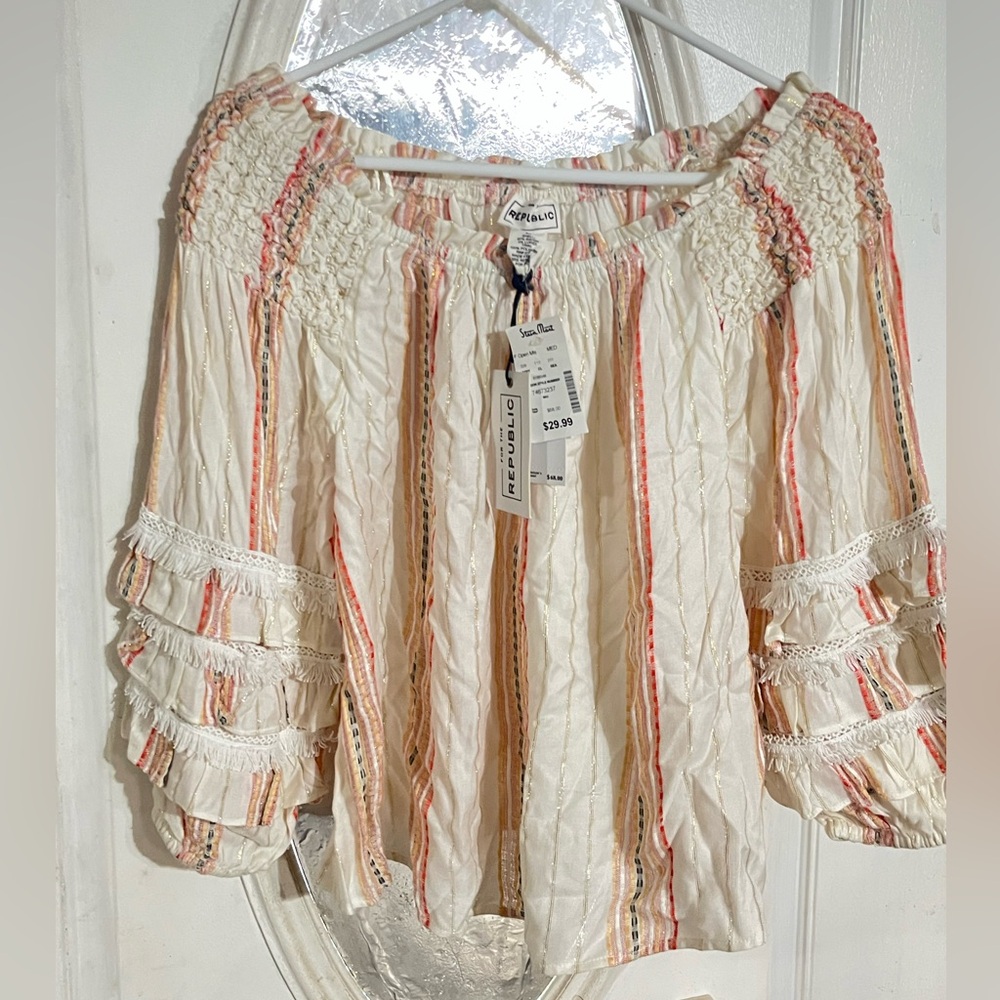Brand new off should blouse. With tags!
